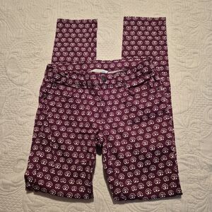 Garnet Hill girls size 10 purple and white pants adjustable waist VGUC